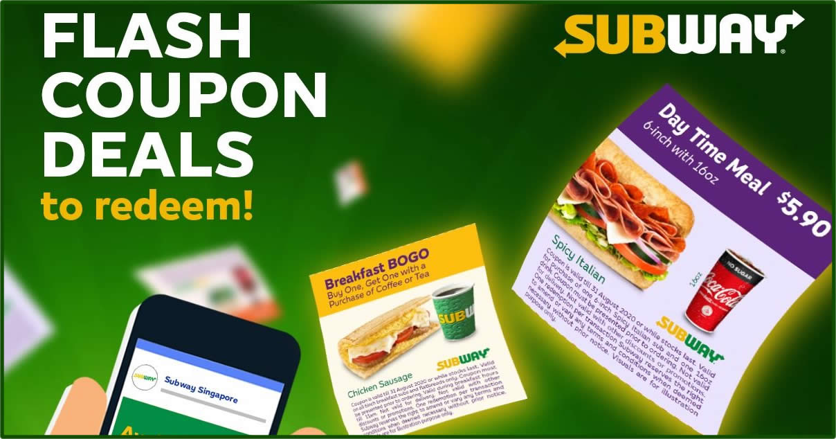 Featured image for Subway releases new coupons you can use to takeaway at any store valid till 31 May 2020