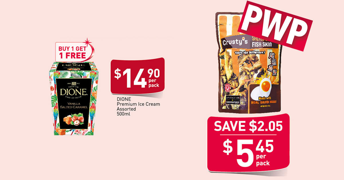 Featured image for Fairprice: Crusty's Salted Egg Fish Skin, 1-for-1 DIONE Premium Ice Cream and more offers till 13 May 2020