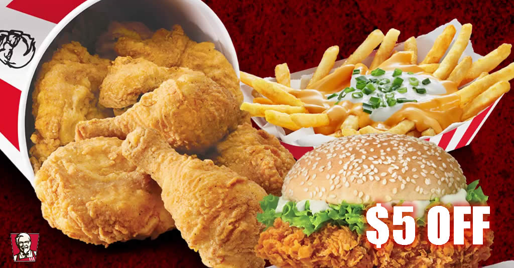 Featured image for KFC: Get $5 off your next order when you spend $30 over this long weekend (1 - 3 May '20)