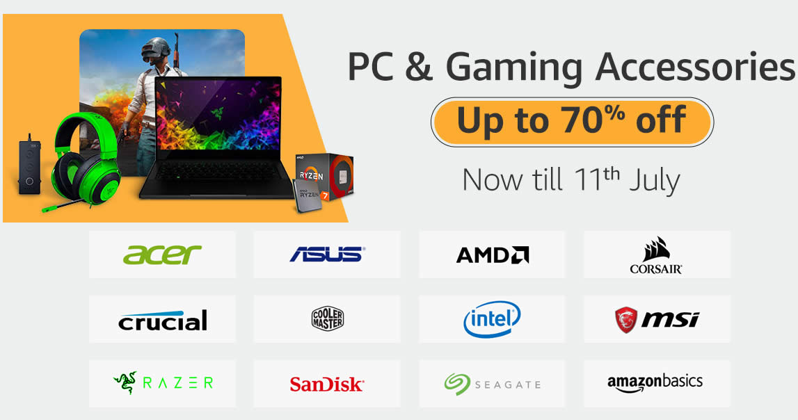Featured image for Amazon SG is having an Up-to-70%-off PC & Gaming Accessories Sale till 11 July 2020