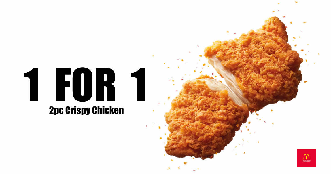 Featured image for McDonald's is offering 1-for-1 2pc Crispy Chicken deal till 1 July 2020