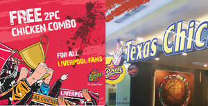 Featured image for Texas Chicken: Free 2pc Chicken Combo meal (usual $8.80) when you don your #LiverpoolFC jersey today 26 June 2020