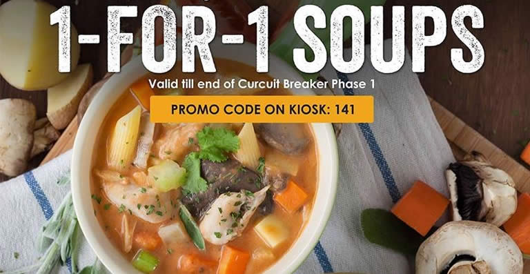 Featured image for The Soup Spoon: 1-for-1 a la carte soups at seven outlets till 18 June 2020