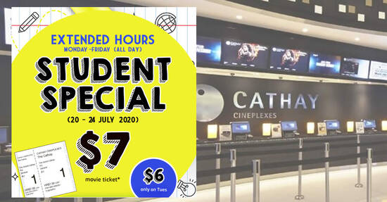 Cathay Cineplexes School Holidays Special: Enjoy Student Priced Tickets at $7 ($6 on Tuesday) all-day from 20 – 24 July 2020 - 1