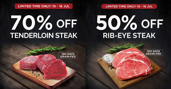 Cold Storage: Save 50% to 70% off Tenderloin Steak and Rib-Eye Steak till 16 July 2020 - 1