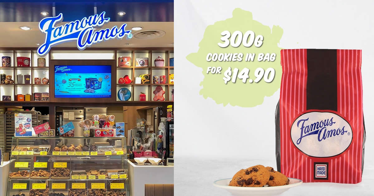 Featured image for Grab Famous Amos 300g cookies in bag for $14.90 till 31 March 2021