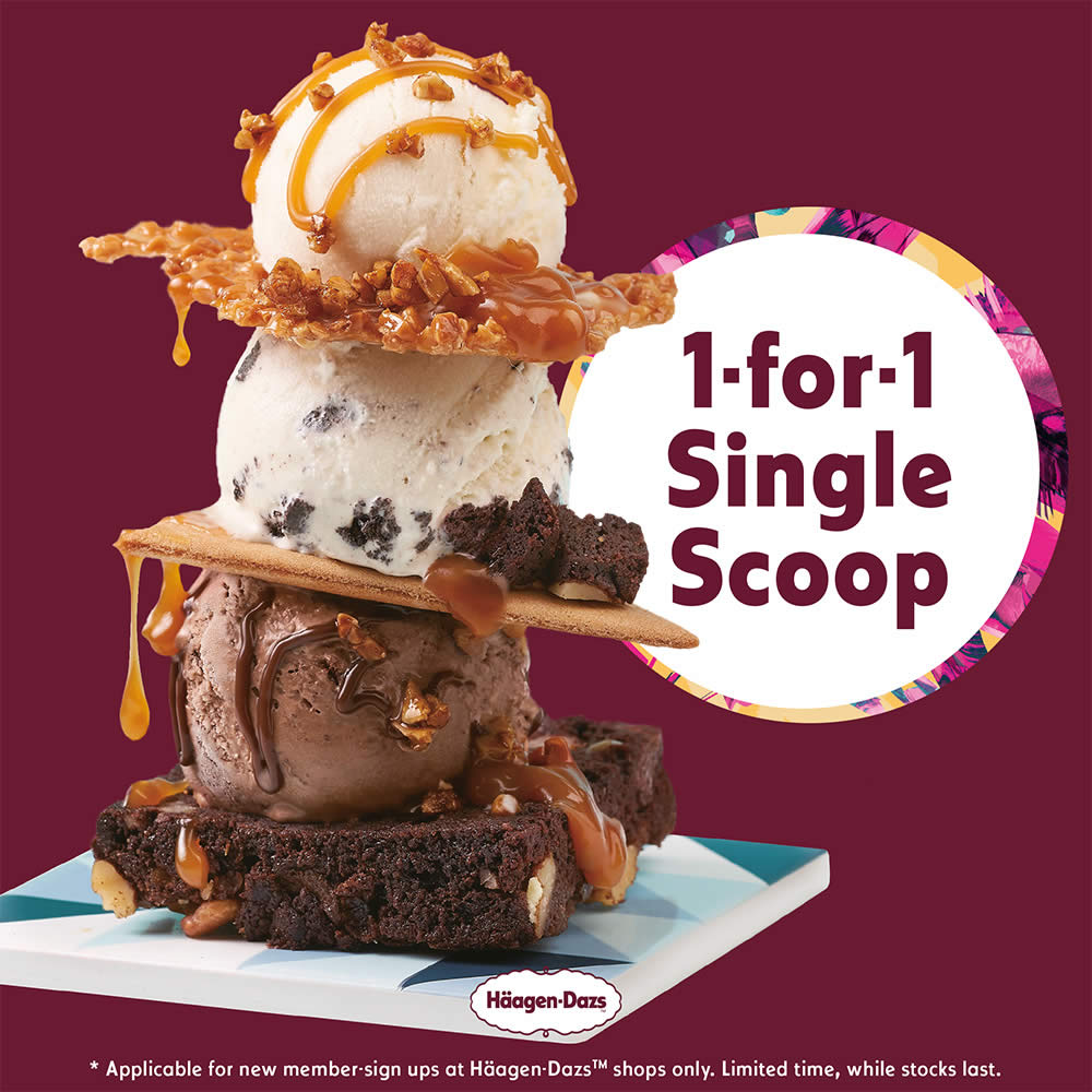 Häagen-Dazs is offering 1-for-1 single scoop ice-cream for new members