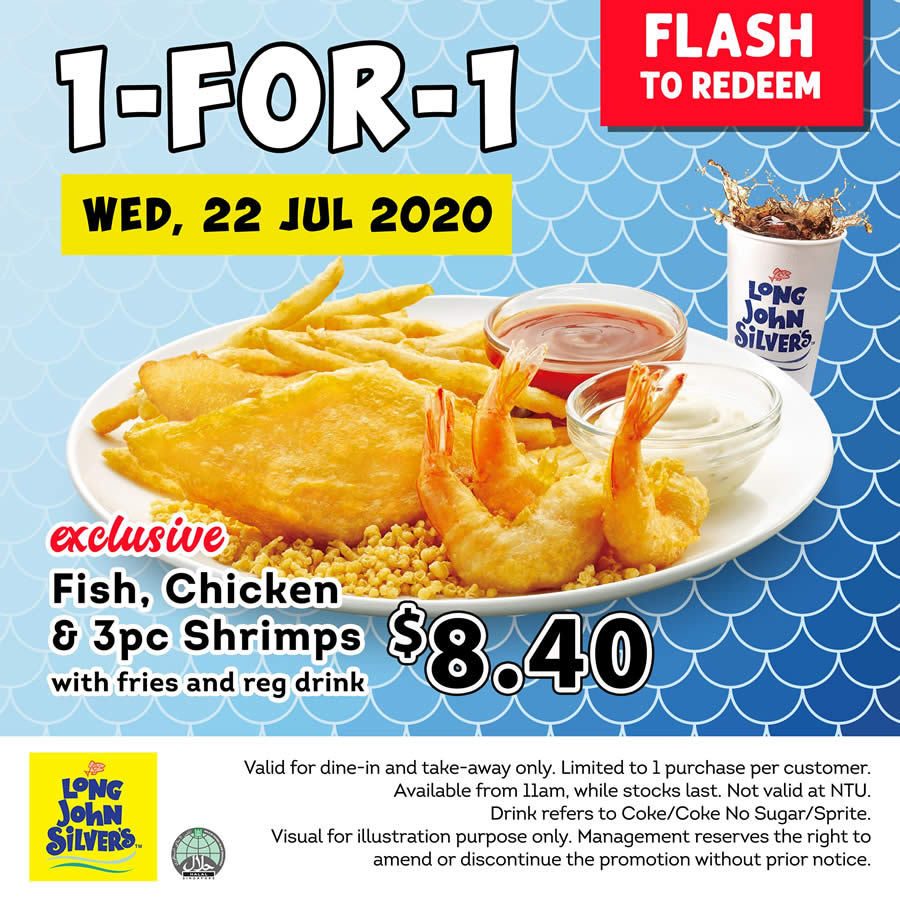Long John Silver’s Wednesday 1-for-1 promotion to return on Wednesday ...