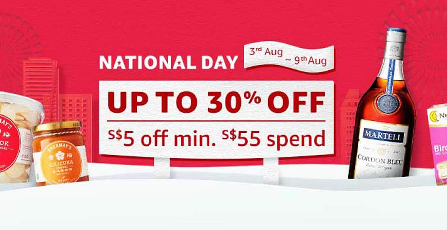 Featured image for Amazon.sg: National Day - Up to 30% off with additional S$5 off min. S$55 spend till 9 August 2020