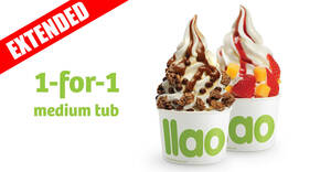 Featured image for llaollao extends 1-for-1 Medium Tub promotion to four outlets on 27 August 2020