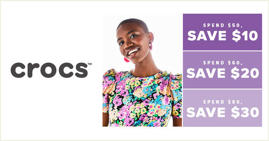 Featured image for Crocs: Save up to $30 off sitewide online plus free shipping on orders over $60 till 4 September 2020