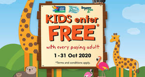 Featured image for (EXPIRED) Kids enter free to Singapore Zoo, River Safari and Jurong Bird Park with every paying adult from 1 – 31 Oct 2020