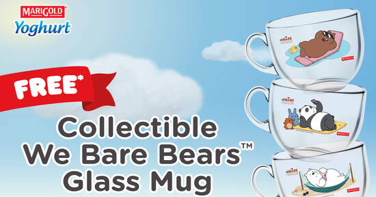 Marigold: Redeem a free collectible We Bare Bears Glass Mug when you purchase selected Yoghurt products till 30 September - 1