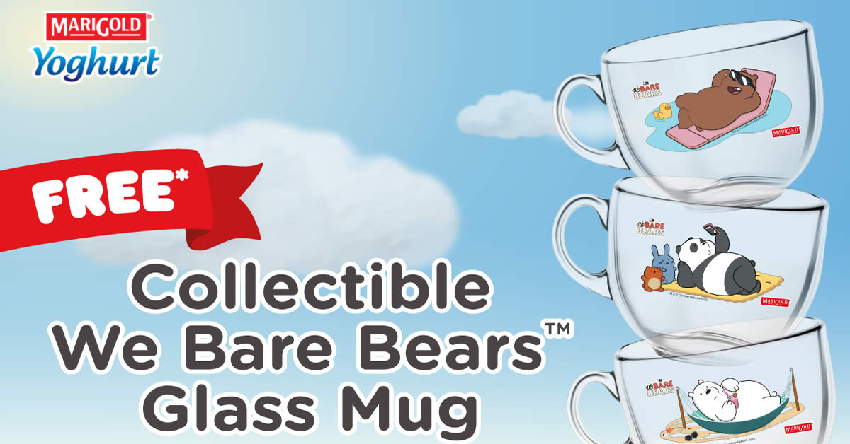 Featured image for Marigold: Redeem a free collectible We Bare Bears Glass Mug when you purchase selected Yoghurt products till 30 September
