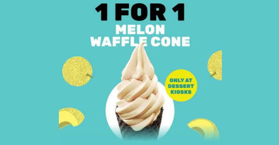 McDonald’s: 1-for-1 Melon Waffle Cone at Dessert Kiosks till 4 October 2020 - 1