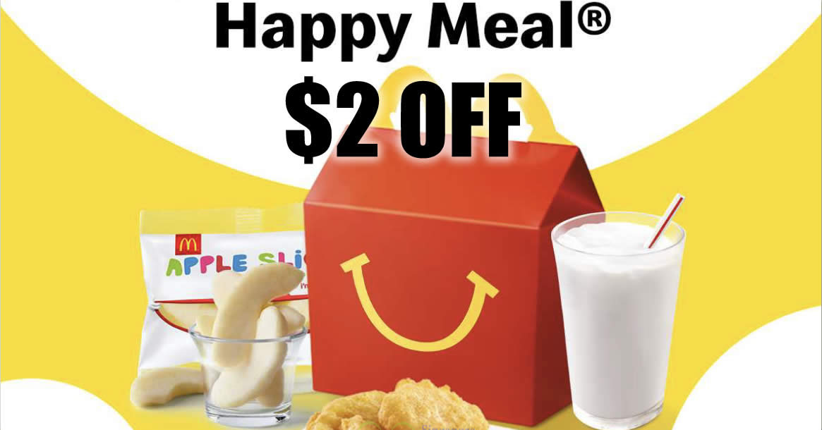 Featured image for McDonald's: $2 off Happy Meal with minimum $5 purchase from 21 - 23 September 2020