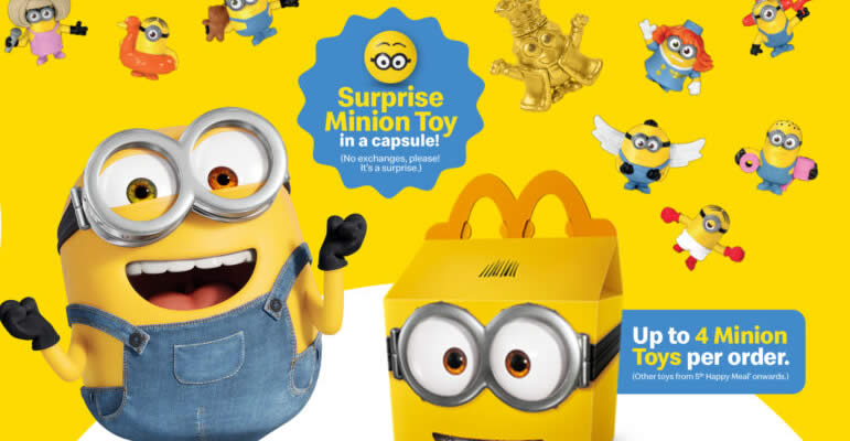 2020 The Minions Despicable Me Mcdonalds Happy Meal Toys Set of 6PCS Xmas Gifts 
