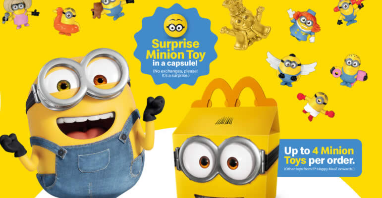 Featured image for McDonald's: Free Surprise Minion Toy in a capsule with every Happy Meal till 7 October 2020