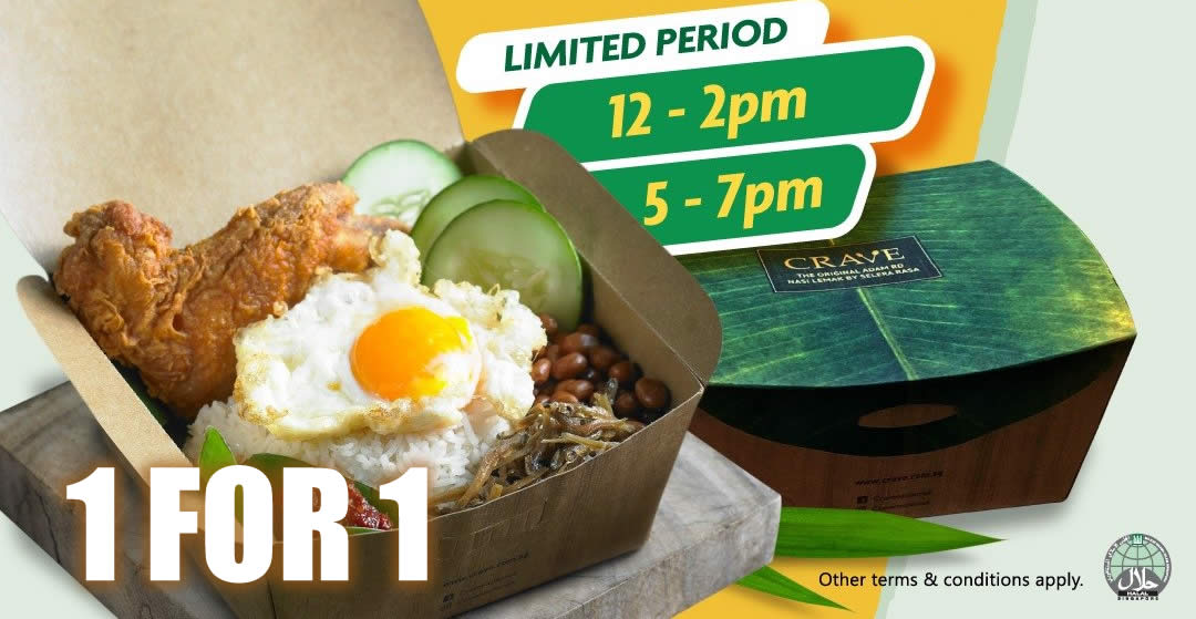 Featured image for CRAVE is offering 1-for-1 Nasi Lemak with Chicken Wing deal till 14 October 2020