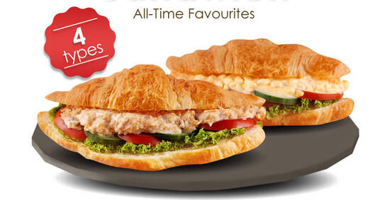 (Sold Out) Delifrance: $4.90 Classic Sandwich Croissant with Egg / Chicken / Tuna or Seafood deal (From 18 Oct 2020) - 1