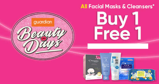 Featured image for Guardian: Buy-1-Get-1-FREE ALL facial masks and cleansers from 29 Oct - 1 Nov 2020