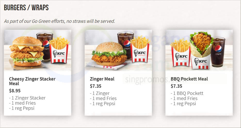 KFC Dine-In Menu Prices as of 12 October 2020