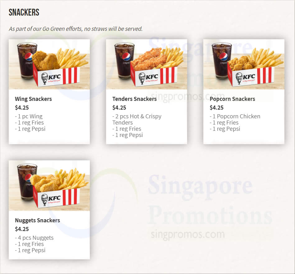 KFC Dine-In Menu Prices as of 12 October 2020