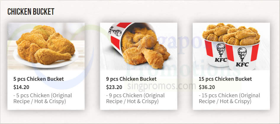 KFC Dine-In Menu Prices as of 12 October 2020