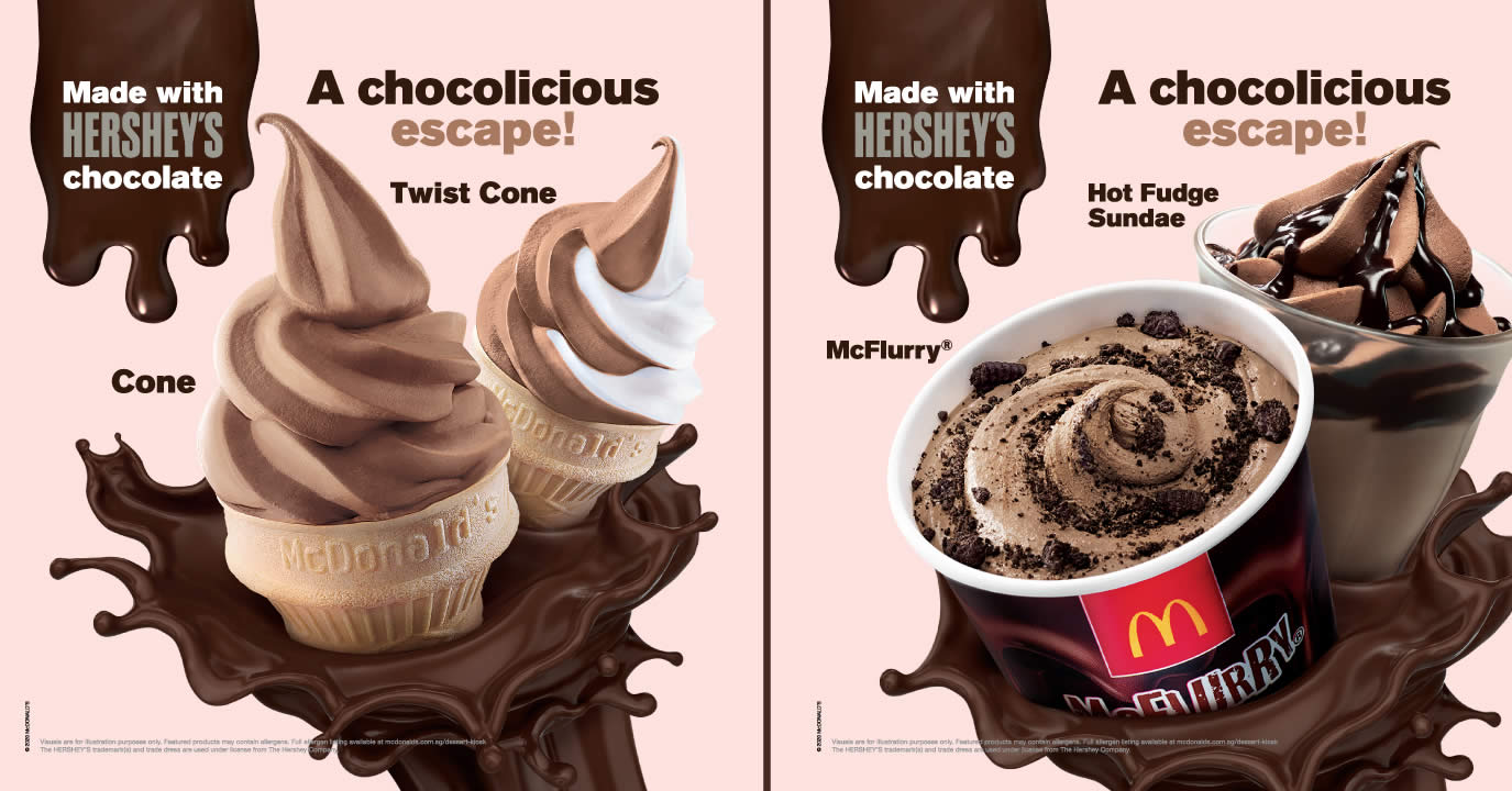 Featured image for McDonald's: Hershey's Cones, McFlurry® and Hot Fudge Sundae are back at Dessert Kiosks from 5 October 2020