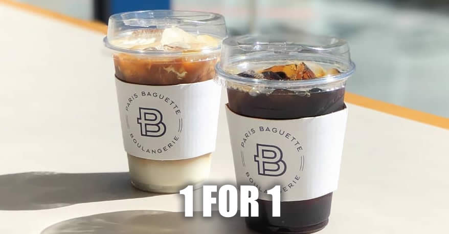 Featured image for Paris Baguette: Enjoy 1-for-1 on all coffee-based drink at four outlets till 4 October 2020