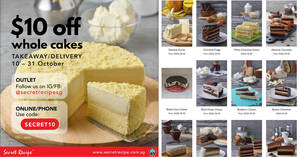 Featured image for Secret Recipe: Get $10 off whole cakes valid for deliveries and takeaways till 31 October 2020