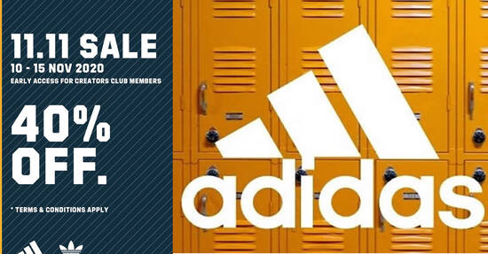 Featured image for Adidas: 40% off sitewide 11.11 Singles Day promo till 15 Nov 2020