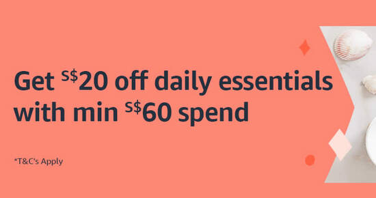 Amazon SG: Get S$20 off daily essentials with min. spend S$60 till 2 Dec 2020 - 1