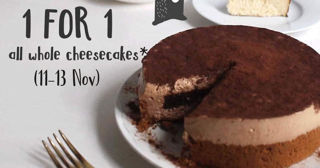 Featured image for Cat & the Fiddle is offering 1-FOR-1 for almost all whole cheesecakes till 13 November 2020