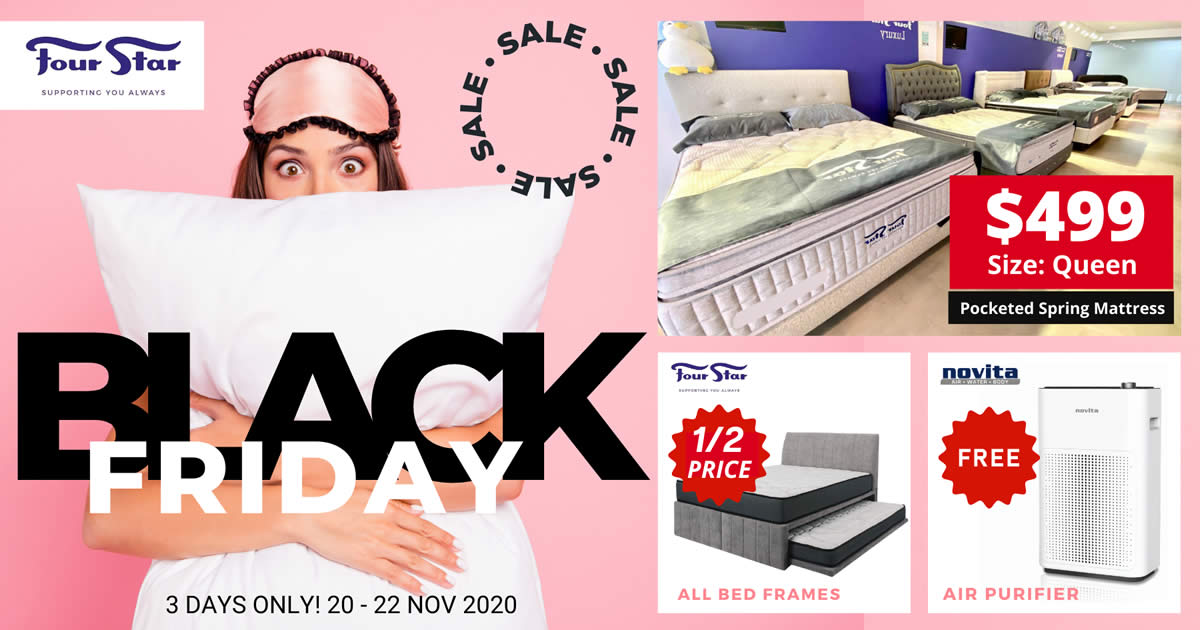 Featured image for Four Star Mattress Black Friday Sale Has Queen Mattresses at $499 (20 - 22 November 2020)
