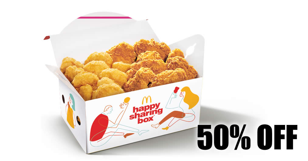Featured image for McDelivery S'pore: Get 50% off Happy Sharing Box® A and $1 Peri Peri Flavoured McShaker™ Fries till 2 Jan 2022