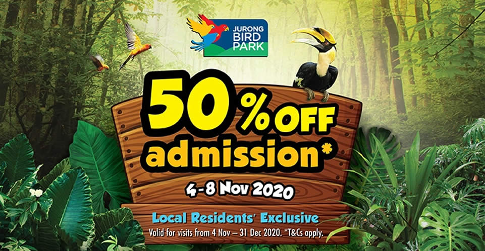 Jurong Bird Park: Enjoy 50% off admission tickets for visits till 31 Dec when you buy your ...