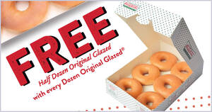Featured image for Krispy Kreme: Free Half Dozen Original Glazed with every purchase of a dozen on 11 Nov 2020