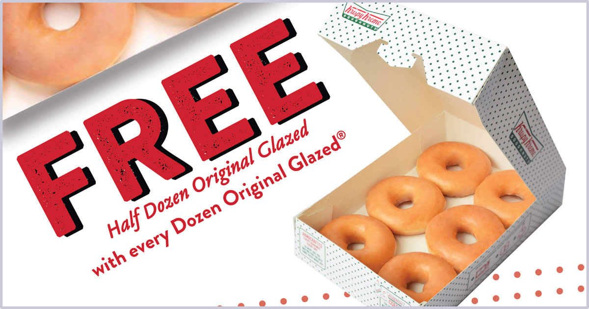 (EXPIRED) Krispy Kreme Free Half Dozen Original Glazed with every