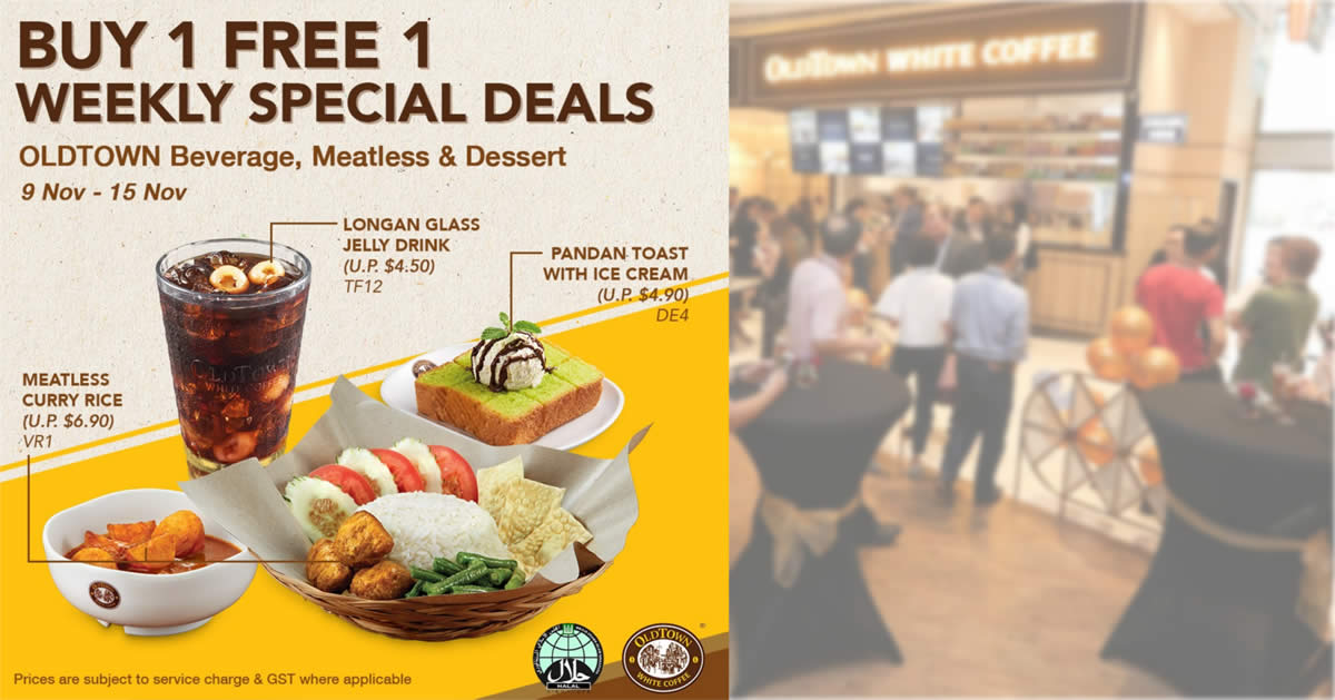 Featured image for OLDTOWN White Coffee: 1-for-1 Meatless Curry Rice, Pandan Toast with Ice Cream and more till 15 Nov 2020