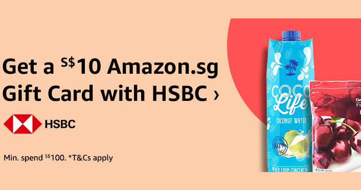 Amazon Sg Get A S 10 Amazon Sg Gift Card When You Spend S 100 Or More Using Hsbc Cards Till 12 Dec