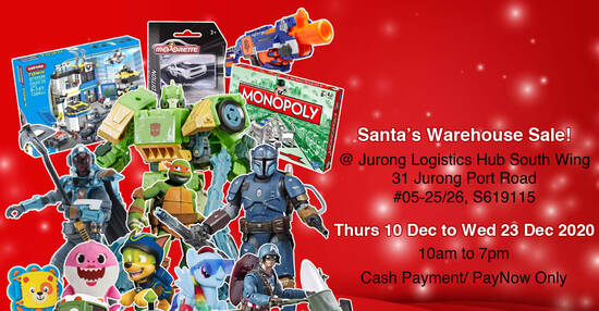 Featured image for Santa's Warehouse Sale 2020 - Marvel, NERF, Star Wars, Transformers, My Little Pony & more (10 - 23 Dec 2020)