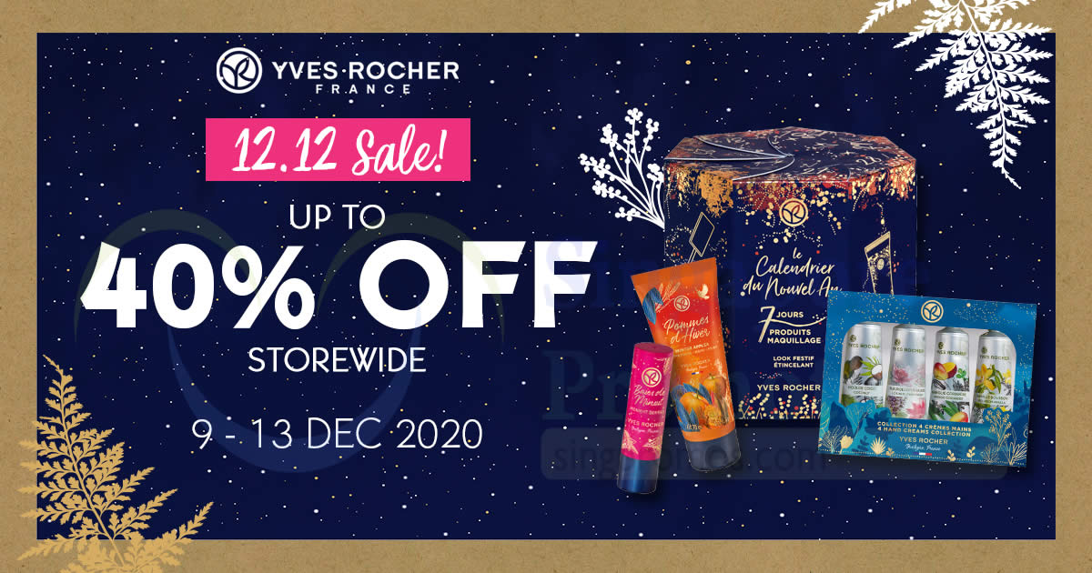 Featured image for Yves Rocher 12.12 Sale - Up to 40% Off Storewide from 9 - 13 Dec 2020