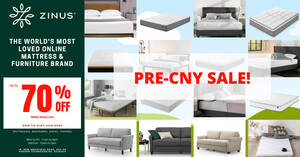 Featured image for Zinus Pre-CNY Sale – Massive Savings! Mattress from $99! (2 – 31 Jan 2021)