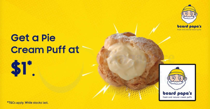 Featured image for Beard Papa: Get a Pie Cream Puff at $1 for Samsung Members till 15 March 2021