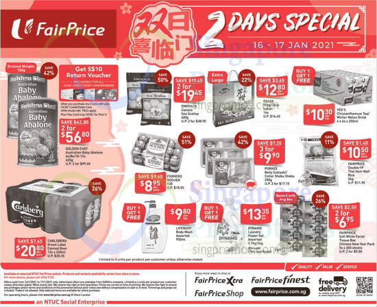 Fairprice 2day deals 16 Jan 2021