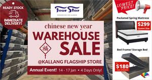 Featured image for (EXPIRED) Four Star CNY WAREHOUSE SALE is happening from 14 – 17 Jan 2021 (4 days only)