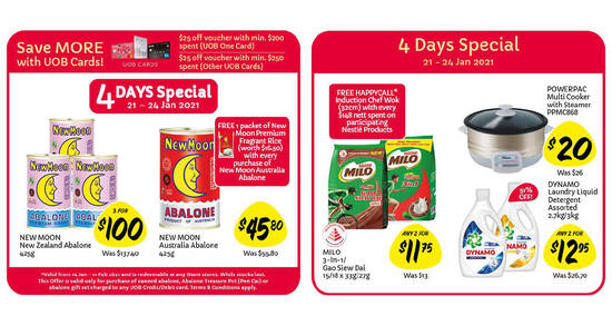 Giant: 4-days offers – New Moon New Zealand Abalone @ 3-for-$100 & more valid till 24 Jan 2021 - 1