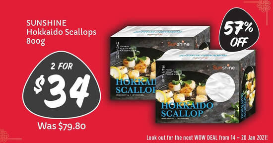 Giant is offering 2-for-$34 (usual $79.80) Hokkaido Scallops till 13 Jan 2021 - 1