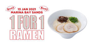 Featured image for IPPUDO: 1-for-1 ramen promotion at Marina Bay Sands on 13 Jan 2021
